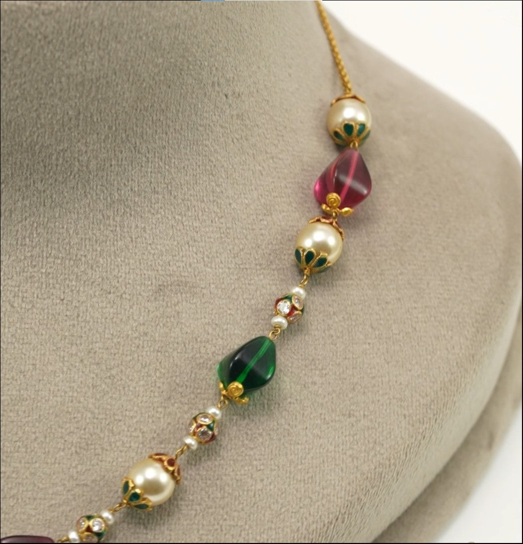 Precious Ruby Emerald Necklace
