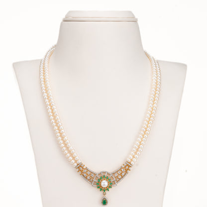 Green Stone Freshwater Necklace Set