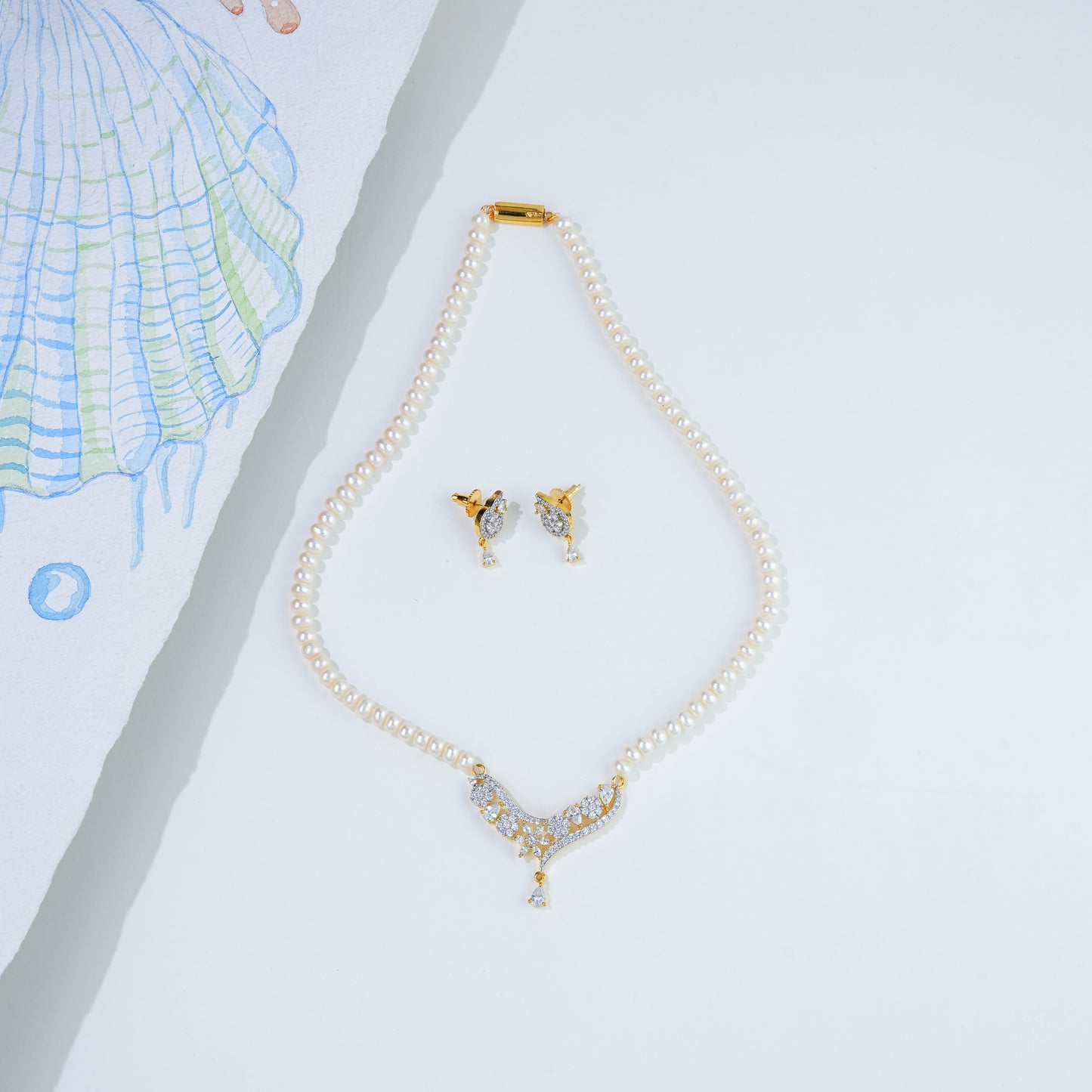 Stylish Freshwater Pearl Necklace Set