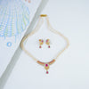 Designer Red Stone Freshwater Pearl Necklace Set