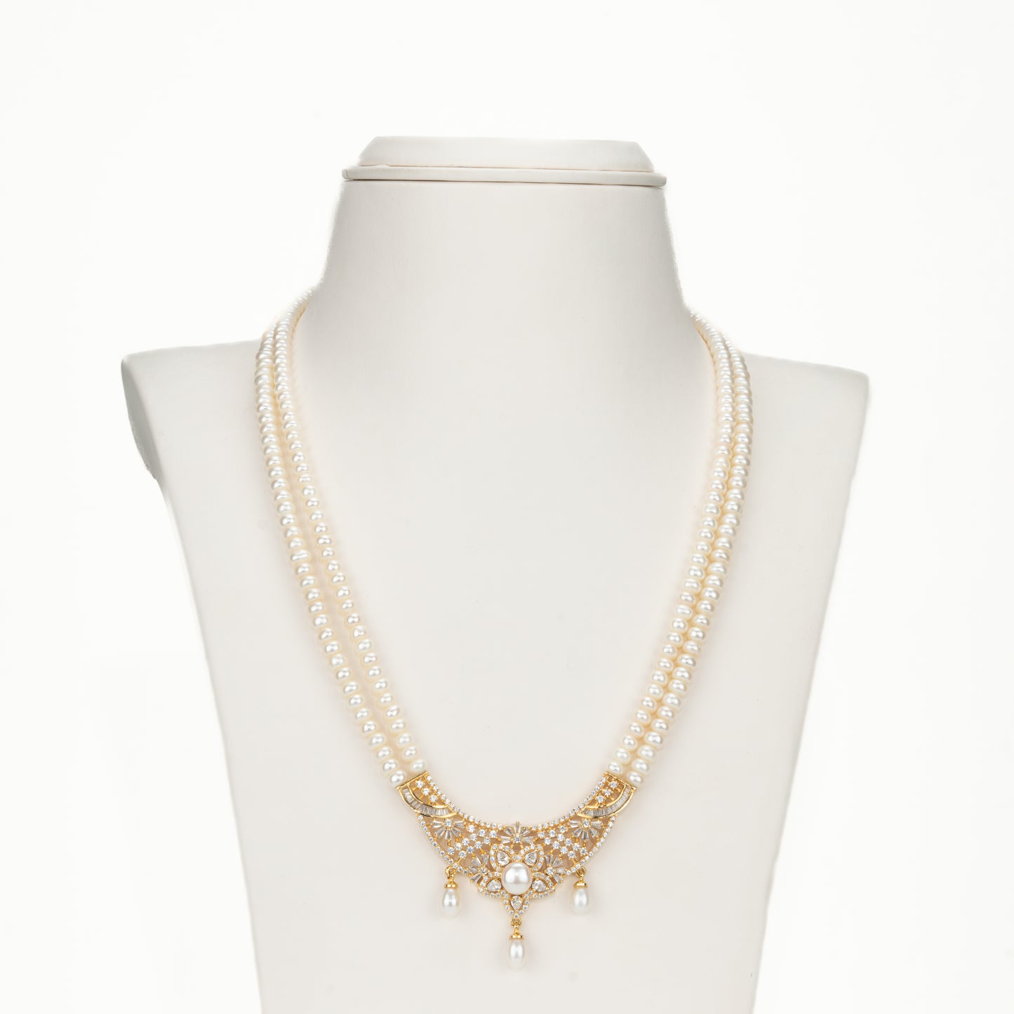 Exciting White Stone Freshwater  Pearls Necklace Set