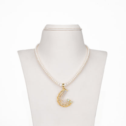 Stunning Green Stone Freshwater Pearl Necklace Set