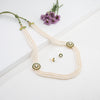 Charming Green Stone Side Piece Freshwater Pearl Necklace Set