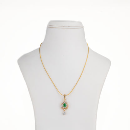Luminous Green Color Stone Necklace Set