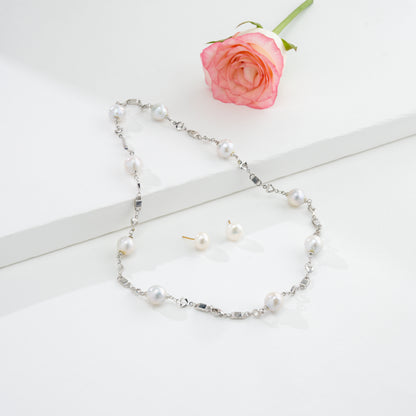 Exceptional Near Round Freshwater Pearl Necklace Set