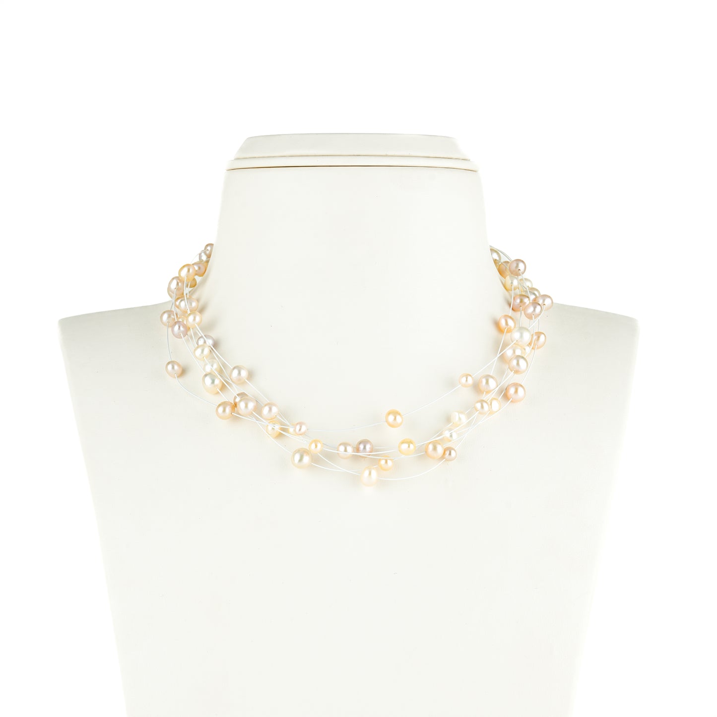 Pink Wire Freshwater Pearl Choker Set