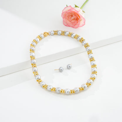 Precious Grey Button Freshwater Pearl Choker Set