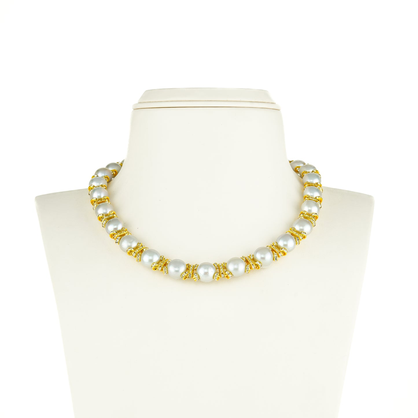 Precious Grey Button Freshwater Pearl Choker Set