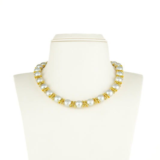 Precious Grey Button Freshwater Pearl Choker Set