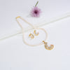Adorable Pink Stone Freshwater Pearl Necklace Set