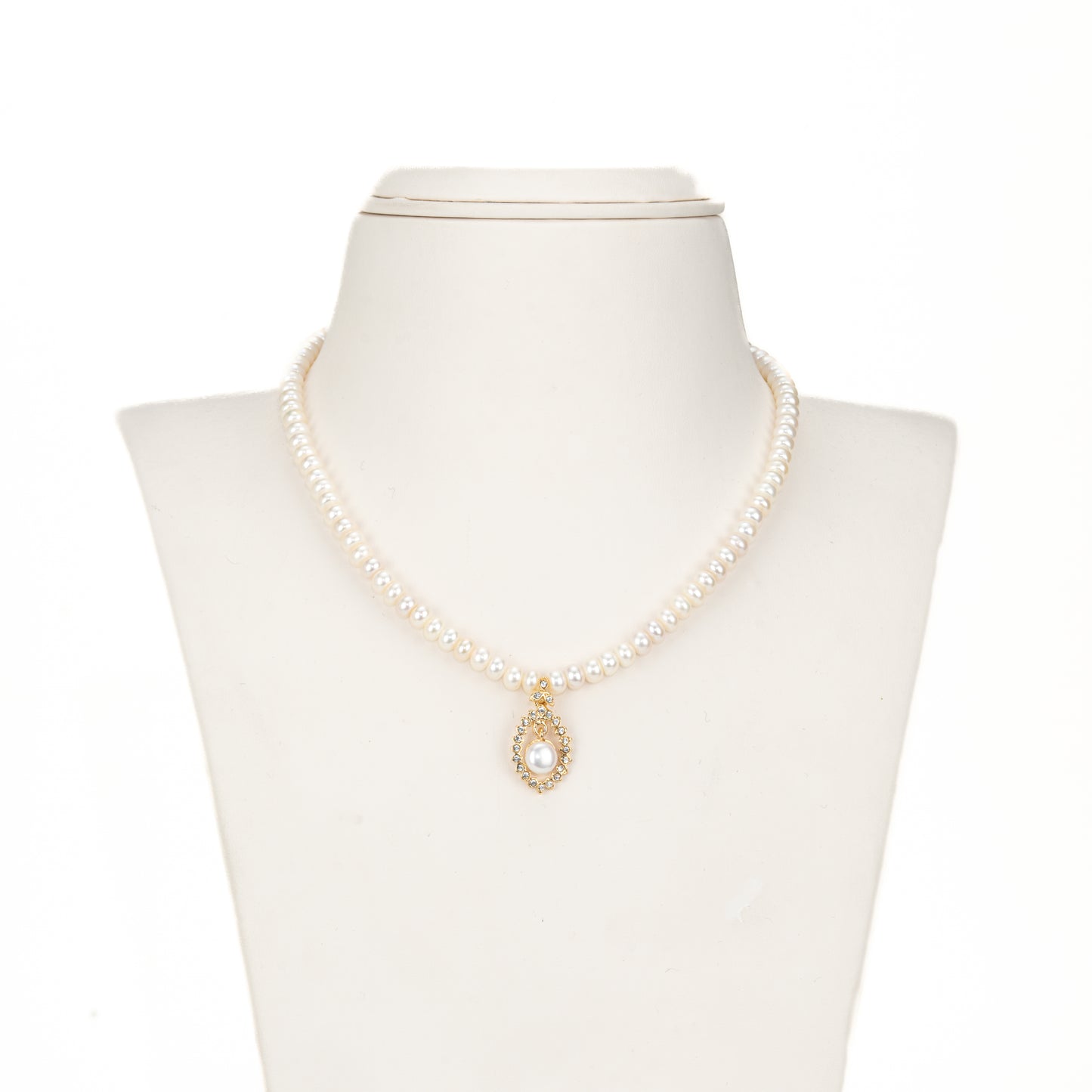 Dramatic White Stone Freshwater Pearl Necklace Set