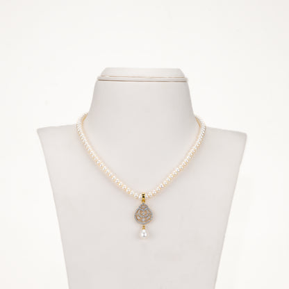 Dramatic White Stone Freshwater Pearl Necklace Set