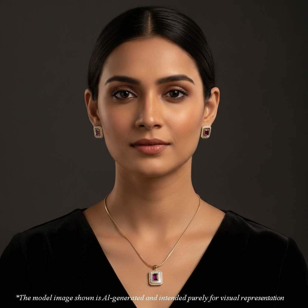 Graceful Red Stone Freshwater Pearl Necklace Set