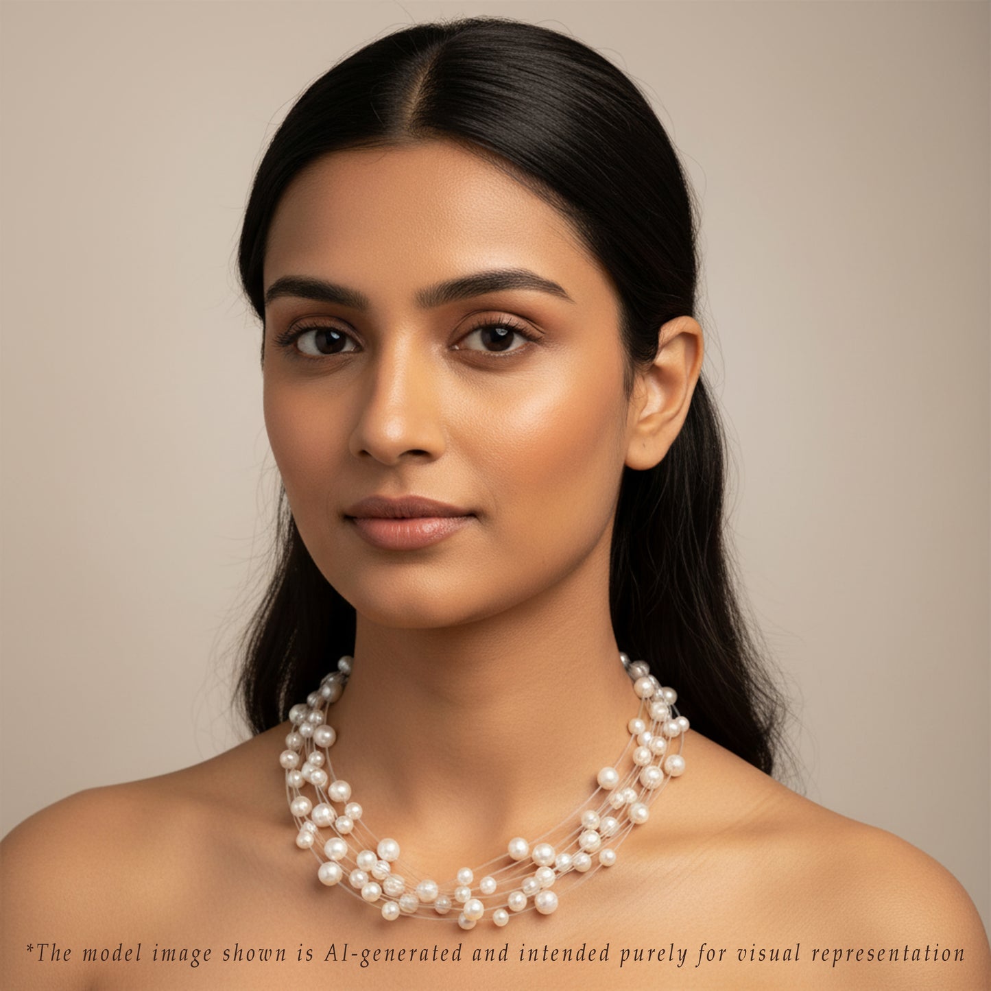 Fancy Wire Freshwater Pearls Necklace