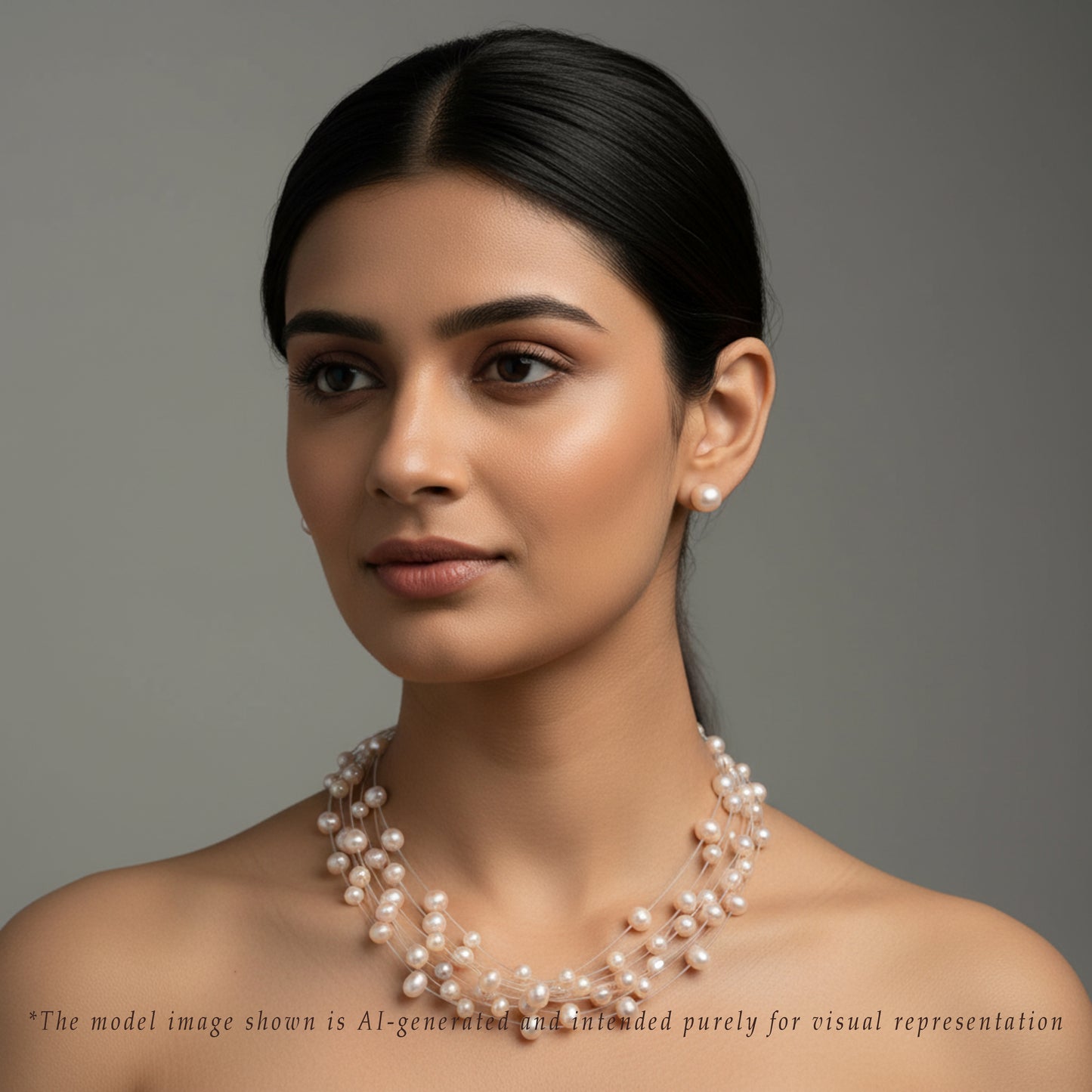 Pink Wire Freshwater Pearl Choker Set