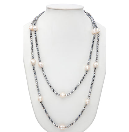 Black Fancy And Freshwater Pearl Necklace Set