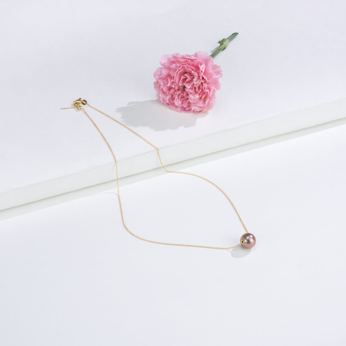 Graceful Pink Round Freshwater Pearl Necklace