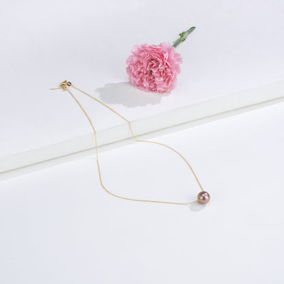 Graceful Pink Round Freshwater Pearl Necklace