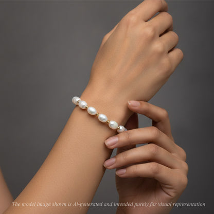 Delicate White Drop Freshwater Pearl Bracelet