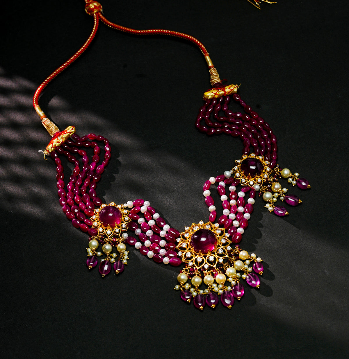 Eclectic Ruby Pearl Choker