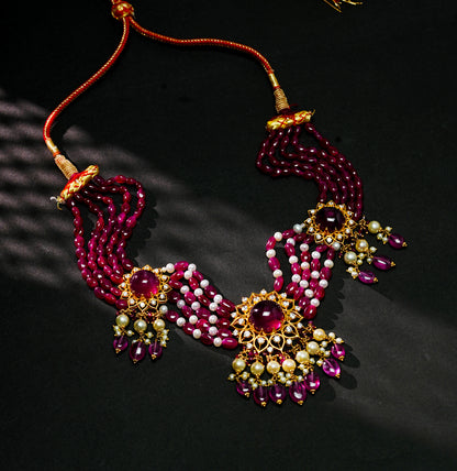 Eclectic Ruby Pearl Choker