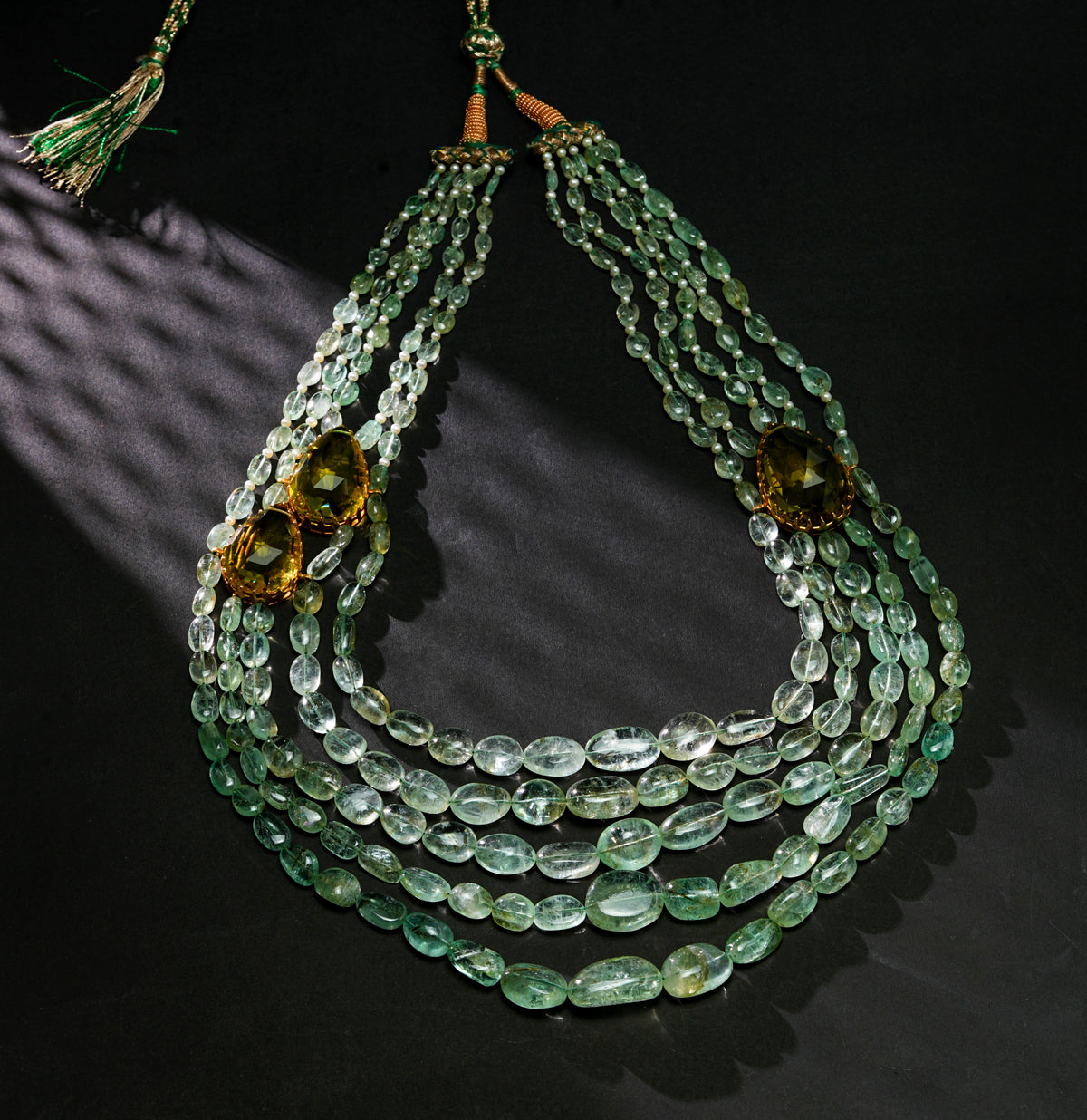 Exotic Emerald Side Piece Necklace