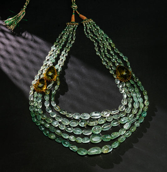 Exotic Emerald Side Piece Necklace