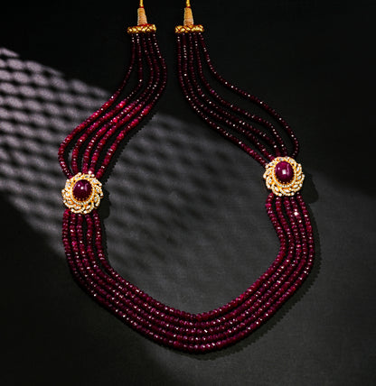 Classic Real Ruby Side Piece Necklace