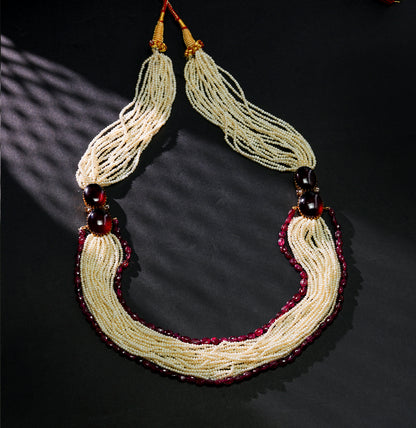 Antique Seed Pearl Side Pieces Necklace