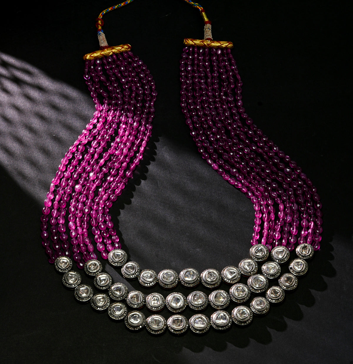Exquisite Polki Ruby Side Piece Necklace