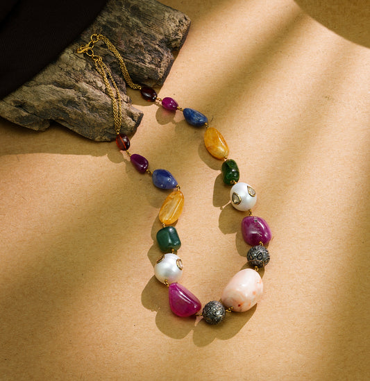 Artisanal Navaratan Taar Mala Necklace