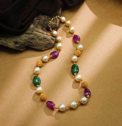 Gorgeous Ruby Emerald Taar Mala