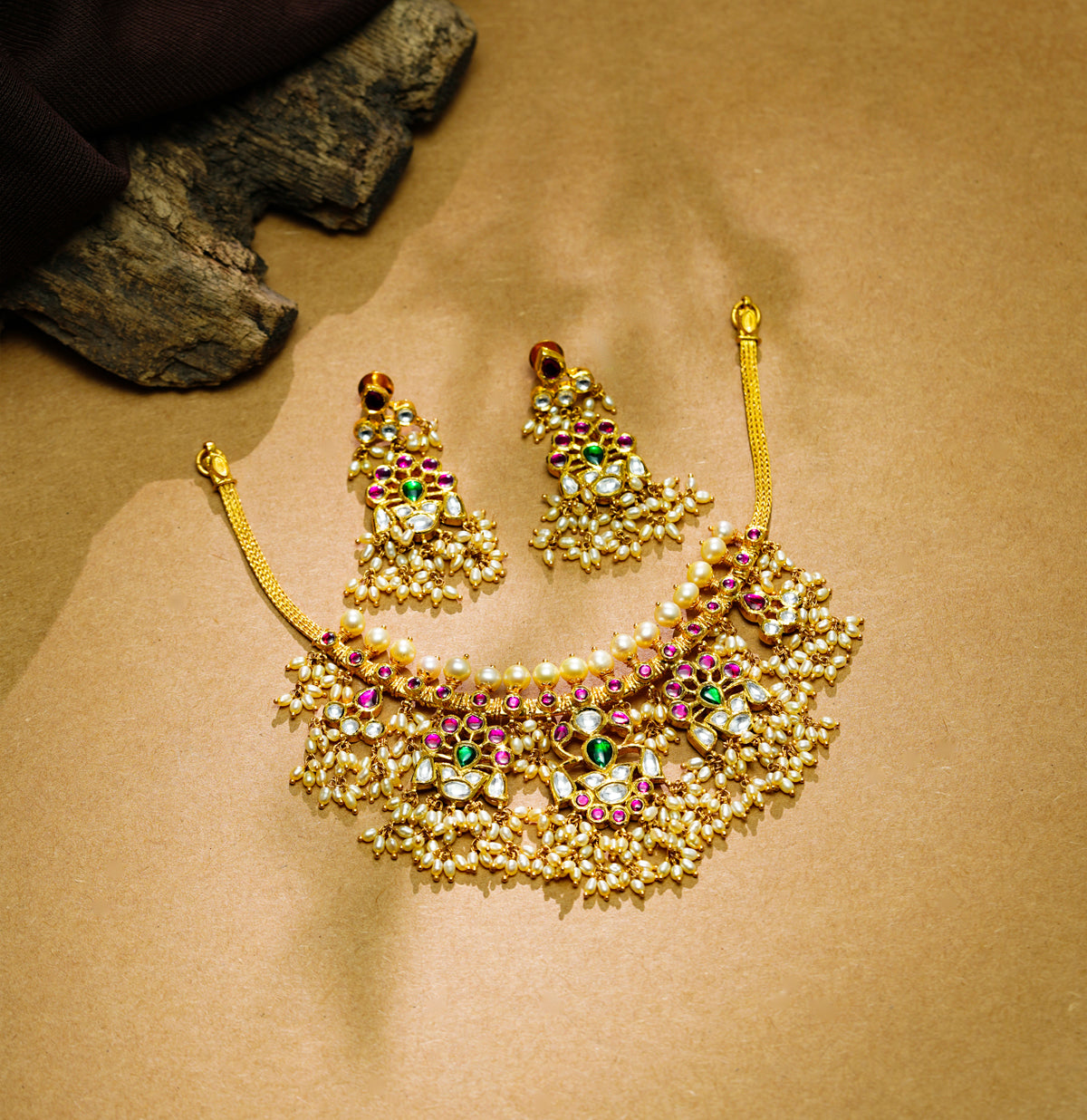 Auspicious Ruby Emerald Kundan Gutta Pusalu