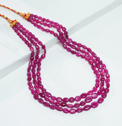 Natural Ruby Beads Necklace
