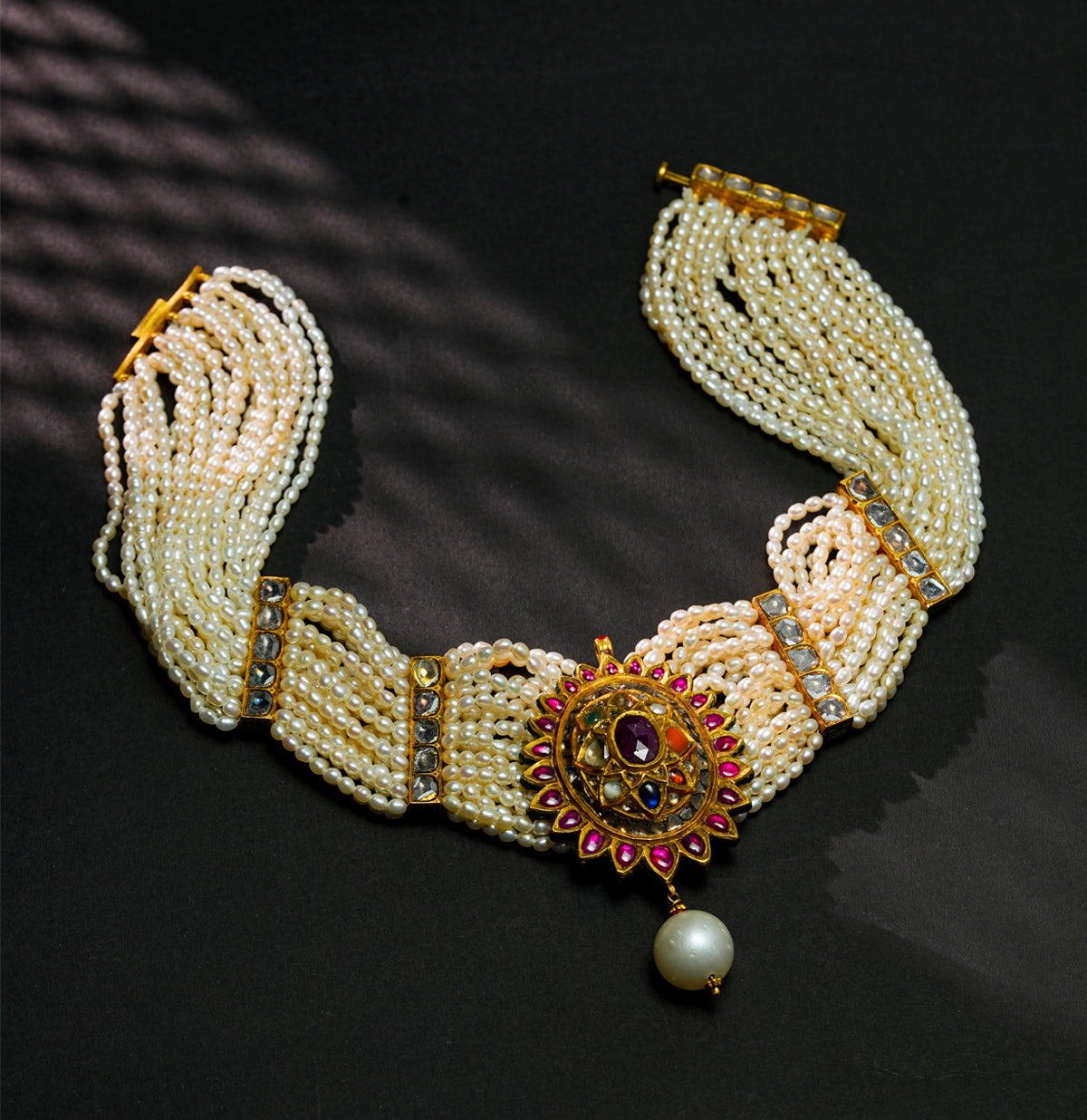 Modern Kundan Polki Navaratna Stone Choker