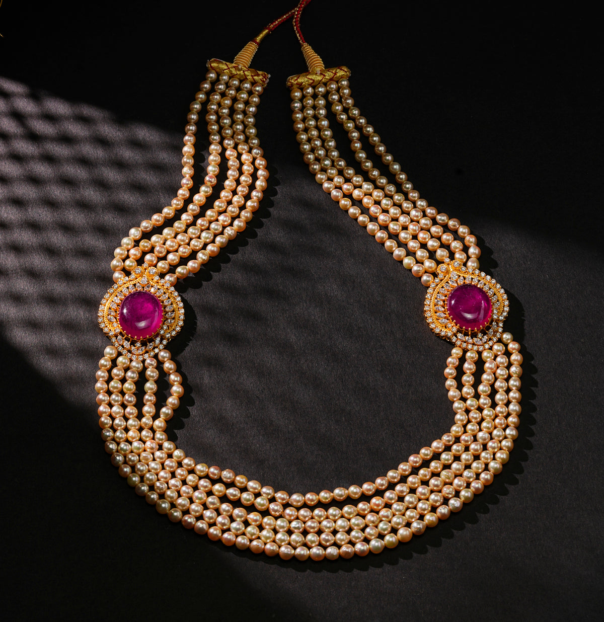 Distinctive Pearl Stone Side Piece Necklace