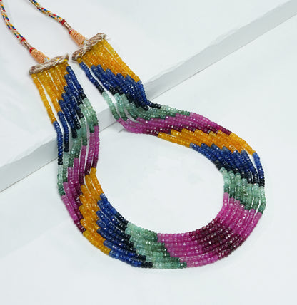 Natural Multicolor Rainbow Beads Necklace