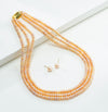 3.0-4.0mm Pink Button Freshwater Pearl Necklace Set - AA Quality