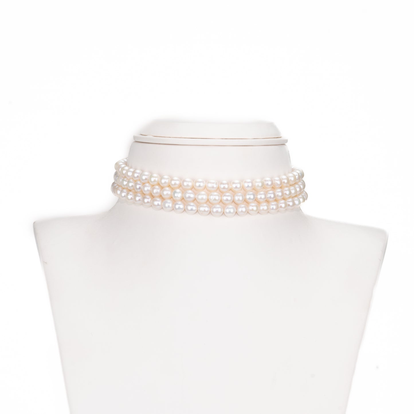 Classic White Near Round Freshwater Pearl Choker