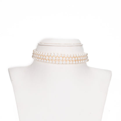 Casual White Round Freshwater Pearl Choker
