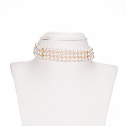 Elegant White Near Round Freshwater Pearl Choker Set