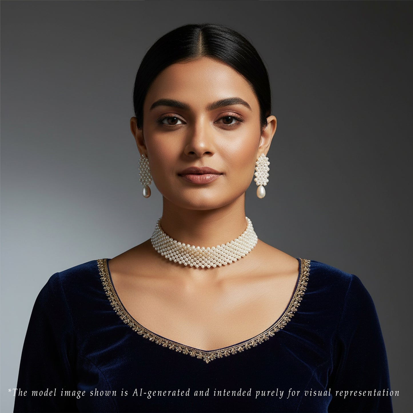 Brilliant Jali Freshwater Pearl Choker Set