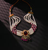 Artistic Ruby Pearl Choker