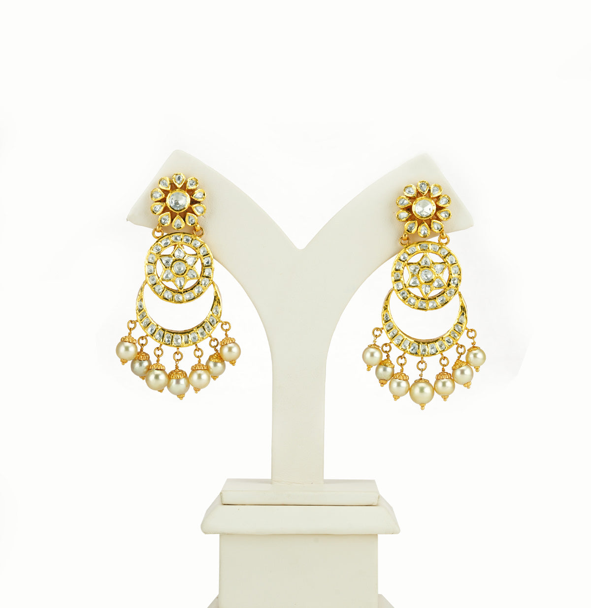 Charming Polki Kundan Chand Bali