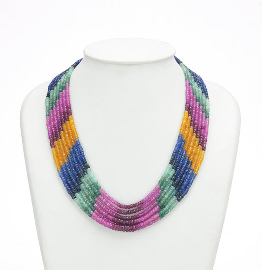 Natural Multicolor Rainbow Beads Necklace