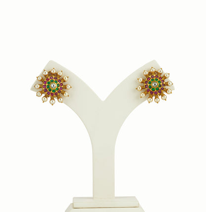 Elegant Ruby & Emerald Kundan Tops