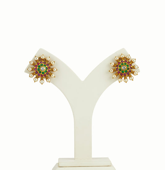 Elegant Ruby & Emerald Kundan Tops