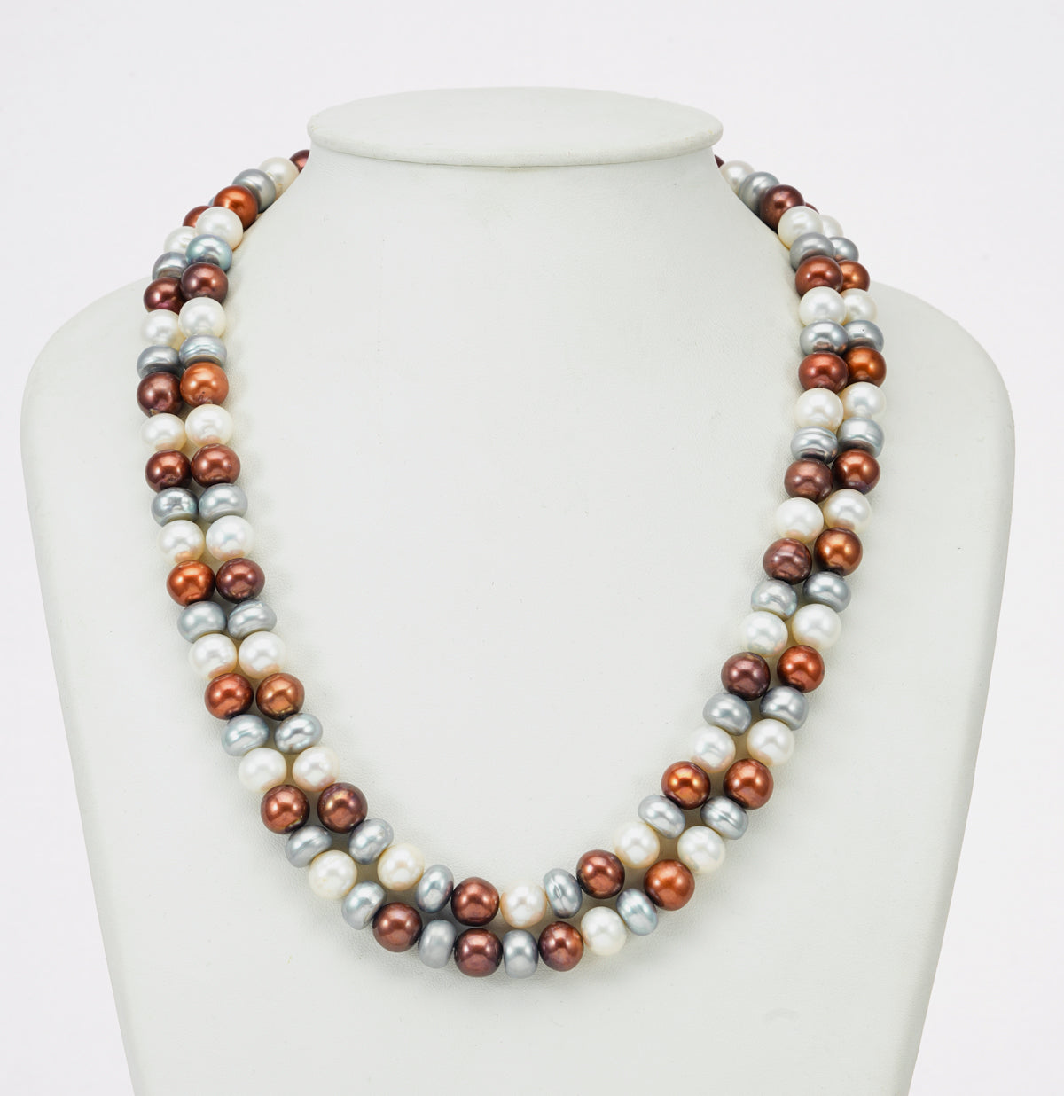 8.0-9.0mm Mix Multicolor Freshwater Pearl Necklace Set - A Quality