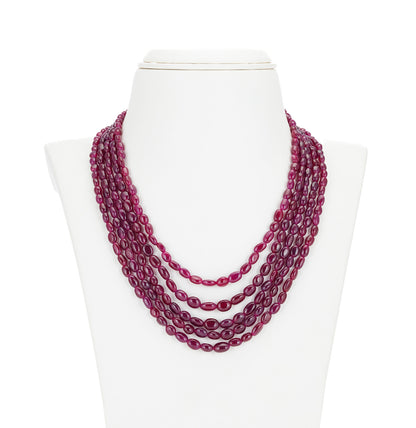 Oval Natural Ruby Necklace