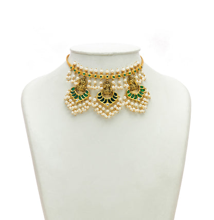 Charming Kundan Gutta Pusalu Necklace Set